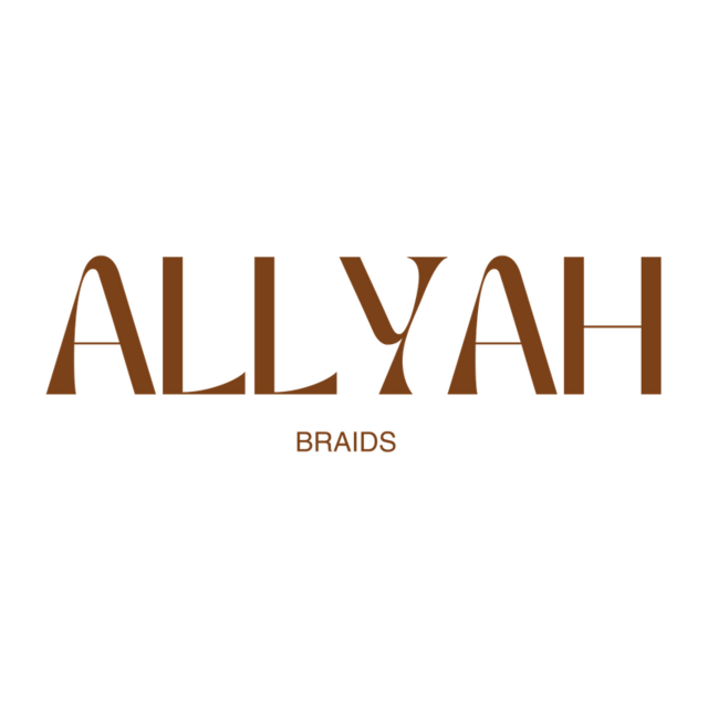 Logotipo original Allyah Braids em marrom